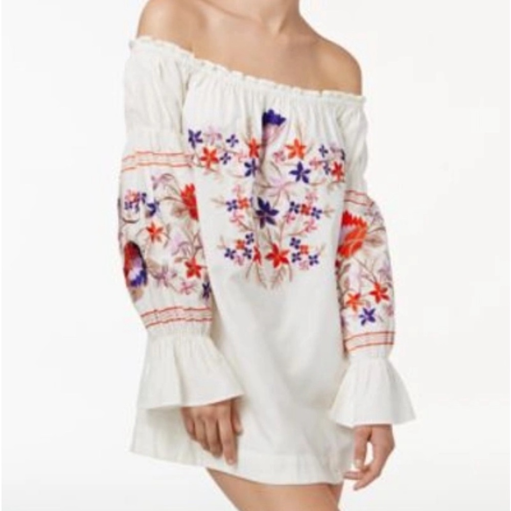 Free People off the shoulder boho mini dress size M